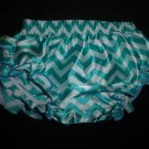 Baby Girl Turquoise Chevron Satin Ruffle Bloomers Diaper Cover 12-24 M Easter