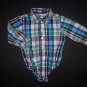 The Childrens Place Baby Boy Blue Plaid Long Sleeve Button Down Bodysuit 12-18 M