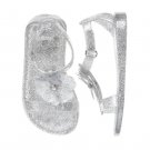NWT Gymboree Toddler Girls Jelly Glitter Flower Sandals Shoes 3-4