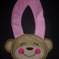 NEW Carter's Pink Monkey Baby Girl Terry Cloth Teething Drool Bib