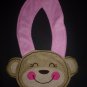 NEW Carter's Pink Monkey Baby Girl Terry Cloth Teething Drool Bib