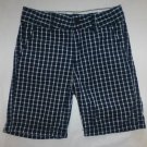 NWT European Cubus Boys Plaid Blue Adjustable Waist Shorts 6