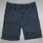 NWT European Cubus Boys Plaid Blue Adjustable Waist Shorts 6