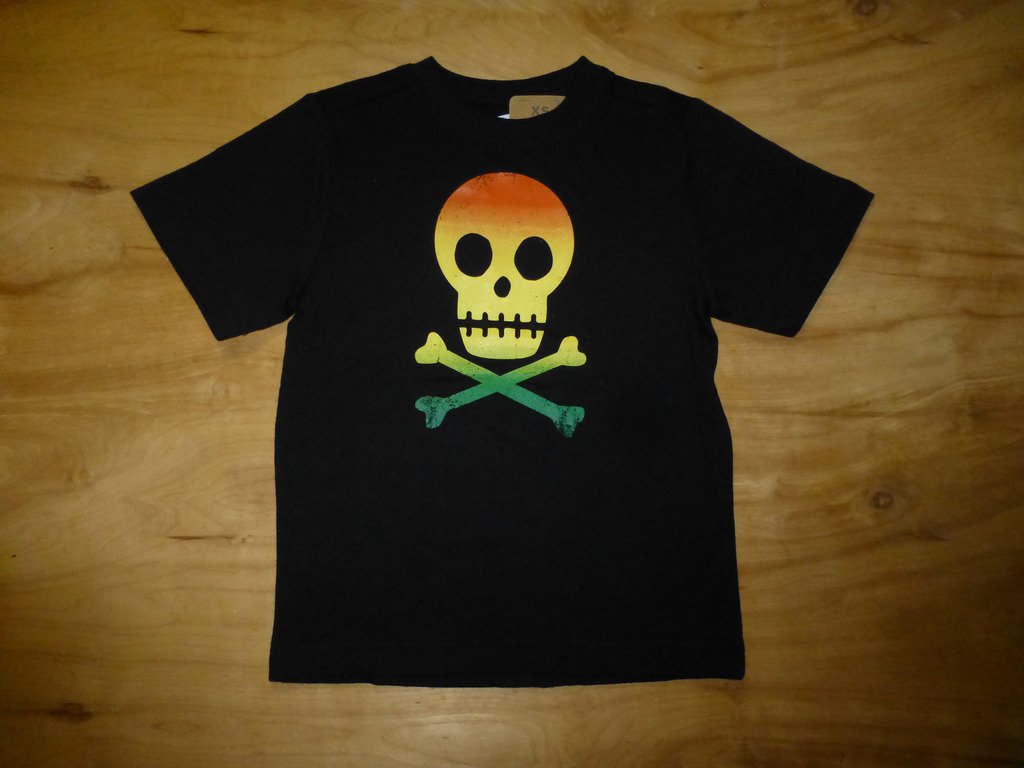 NWT Crazy 8 Rastafari Reggae Skull Boys Black Short Sleeve Shirt XS 4