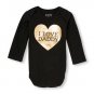 NWT The Children's Place I Love Daddy Black Gold Heart Bodysuit 9-12 Months