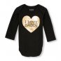 NWT The Children's Place I Love Daddy Black Gold Heart Bodysuit 9-12 Months
