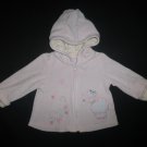 First Impressions Baby Girl Pink Velour Poodle Hooded Sweater Jacket 3-6 Months