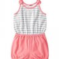 NWT Gymboree Hop N Roll Gray Striped Pink Girls Rompers Sunsuit 4T