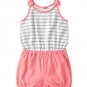 NWT Gymboree Hop N Roll Gray Striped Pink Girls Rompers Sunsuit 4T