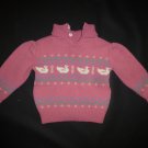 Sweet Cream Vintage Girls Pink Duck Sweater Size 2