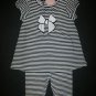 NWT First Impressions Baby Girl Black White Striped Tunic Leggings Outfit 6-9 M
