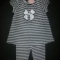 NWT First Impressions Baby Girl Black White Striped Tunic Leggings Outfit 6-9 M