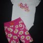 Jumping Beans Girls "Pretty Like Mommy" Bodysuit Floral Capri Pants Outfit 12 M