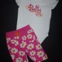 Jumping Beans Girls "Pretty Like Mommy" Bodysuit Floral Capri Pants Outfit 12 M