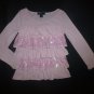 Gap Girls Pink Long Sleeve Sequin Ruffle Shirt 4-5
