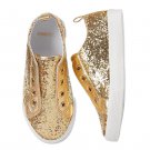 NWT Gymboree Uniform Shop Girls Gold Sparkle Slip On Sneakers Shoes Size 9