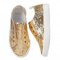 NWT Gymboree Uniform Shop Girls Gold Sparkle Slip On Sneakers Shoes Size 9