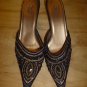 Starlet by Star Jones Womens Brown Sequin Beaded Low Heels Pumps Shoes Size 8..5