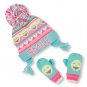 NWT The Childrens Place Girls Smile Emoji Fair Isle Hat Mittens Set 6-12 M 2T 3T