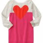 NWT Gymboree Girls Long Sleeve Pink Gray Valentines Day Heart Sweater Dress Sz 4