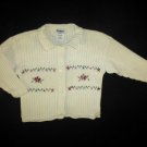 OshKosh Girls White Button Down Knitted Cardigan Sweater Size 3T