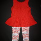 Swiggles Baby Girls Red Heart Tunic Shirt & Leggings Valentine's Outfit 18 M