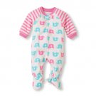 NWT The Children's Place Girls Elephant Footed Fleece Sleeper Pajamas 4T