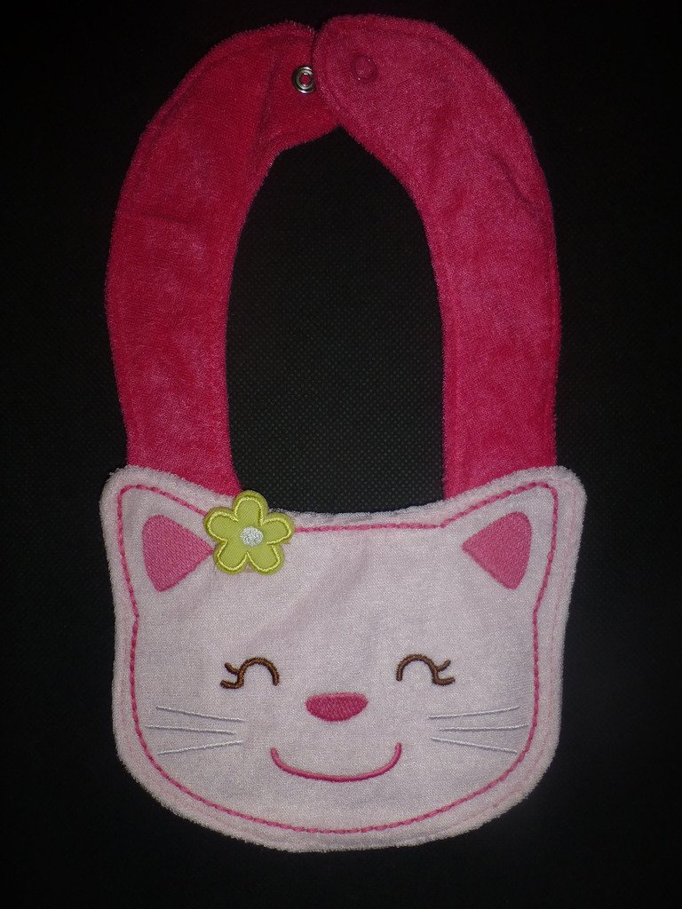 NEW Carter's Pink Kitty Cat Baby Girl Terry Cloth Teething Drool Bib