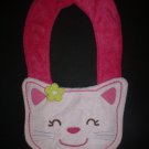 NEW Carter's Pink Kitty Cat Baby Girl Terry Cloth Teething Drool Bib