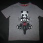 NWT Arizona Boys Gray Panda Motorcycle Short Sleeve Shirt Size 5