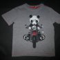 NWT Arizona Boys Gray Panda Motorcycle Short Sleeve Shirt Size 5