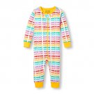 NWT The Children's Place Girls "Awesome" Romper Stretchie Sleeper Pajamas 2T