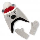 NWT The Children's Place Boys Santa Bear Hat Mittens Set 6-12 M 12-24 M 2T 3T