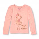 NWT The Children's Place Mommy's Little Ballerina Pink Shirt Flower Headband 2T