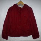Anthropologie Elevenses Barbette Red Hooded Women's Wool Peacoat Jacket Sz 6