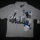 NWT Sk8r Boys Short Sleeved Gray Skateboard Polo Shirt Size 4/5