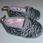 Rising Star Baby Girl Zebra Print Silver Glitter Slip On Crib Shoes 3-6 Months