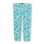 NWT The Children's Place Girls Blue Floral Print Jeggings Pants Size 6