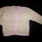 European Boutique Mohini Pink Striped Cotton Girls Cardigan Sweater 18 Months