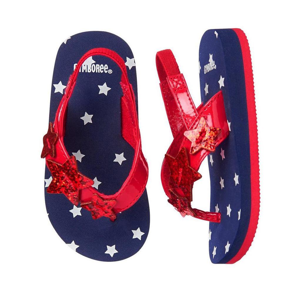 NWT Gymboree Red White & Cute 4th of July Toddler Girls Flip Flop Sandals 7-8