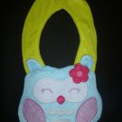NEW Carter's Turquoise Owl Baby Girl Terry Cloth Teething Drool Bib