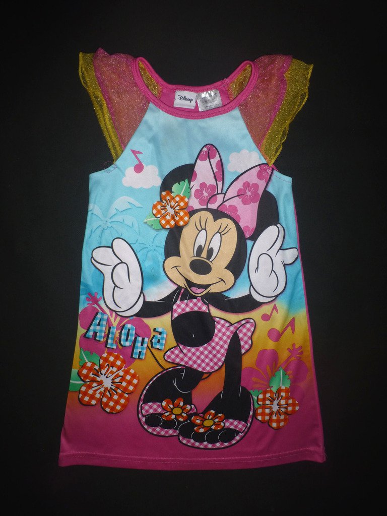 Disney Minnie Mouse Pink Hula Hawaii Girls Night Gown 4T