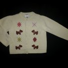 Gymboree Girl Detective White Scottie Dog Button Down Cardigan Sweater Size 3T