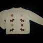 Gymboree Girl Detective White Scottie Dog Button Down Cardigan Sweater Size 3T