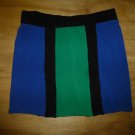 Forever 21 Junior Womens Blue Green Color Block Mini Skirt Size Small