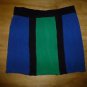 Forever 21 Junior Womens Blue Green Color Block Mini Skirt Size Small