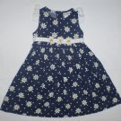 B.T. Kids Girls Blue White Daisy Sleeveless Floral Easter Corduroy Dress Size 4T