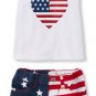 NWT The Children's Place Baby Girl American Patriotic 4th of July Outfit 12-18 M