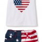 NWT The Children's Place Baby Girl American Patriotic 4th of July Outfit 12-18 M