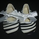 Baby Girls Zebra Striped Ballerina Ballet Flats Crib Shoes 6-12 Months